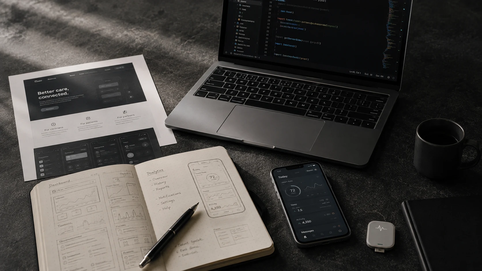 Software development workstation with application designs and interface planning